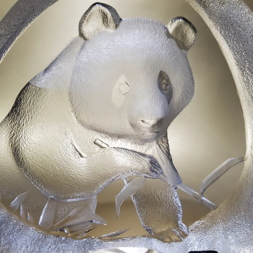 Mats Jonasson Sweden 🇸🇪 Lead Crystal Panda 🐼 4 1/2" Art Glass Signed Numbered - Picture 11 of 16